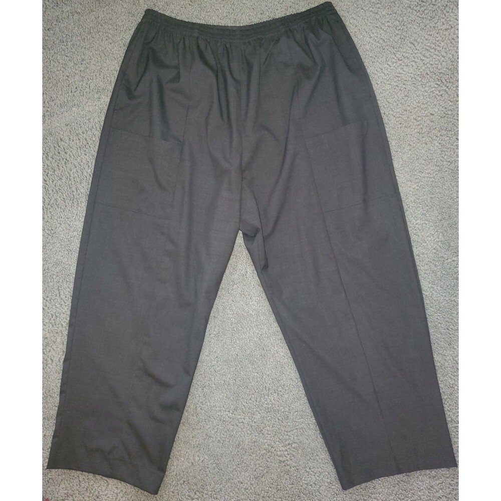 Eskandar Size 3 Grey New Zealand Wool Japanese Trousers Wide Leg Pants Lagenlook